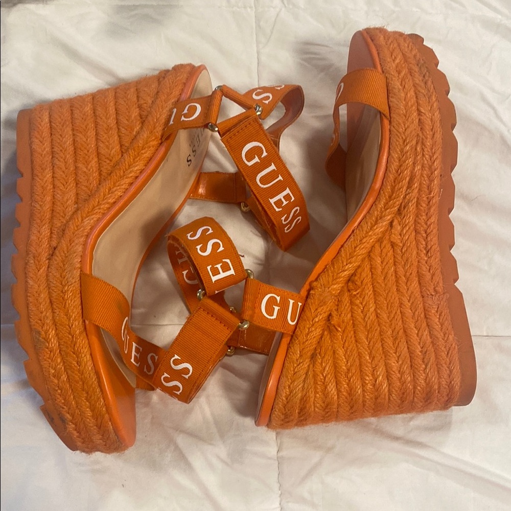 Guess Orange Wedges with Vibrant Style